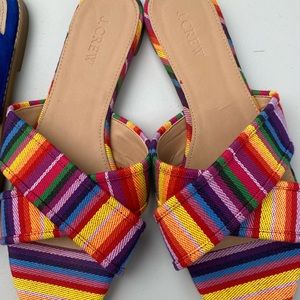 NEW JCrew rainbow slide sandals
